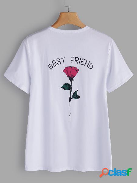 Camiseta con mangas cortas con estampado floral en rosa de