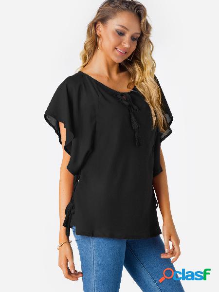 Camiseta de manga corta con cuello redondo y diseño con