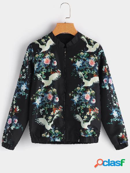 Chaqueta de impresión floral de moda