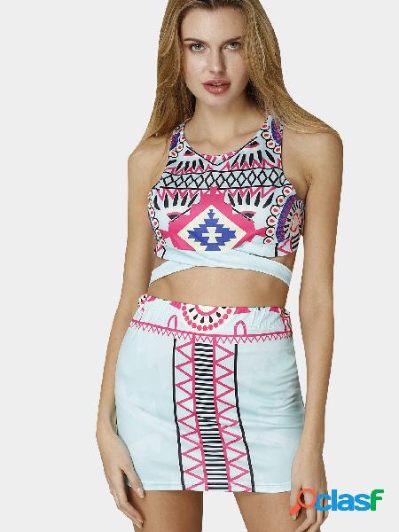 Cut Out Crop Top y Mini Skirt Co-ord