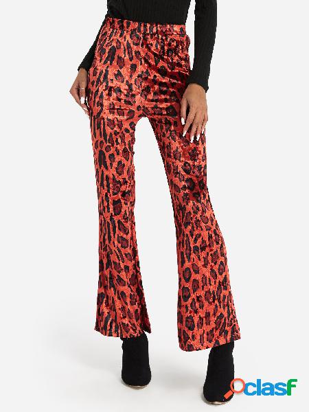 Flamas de leopardo rojo de cintura alta