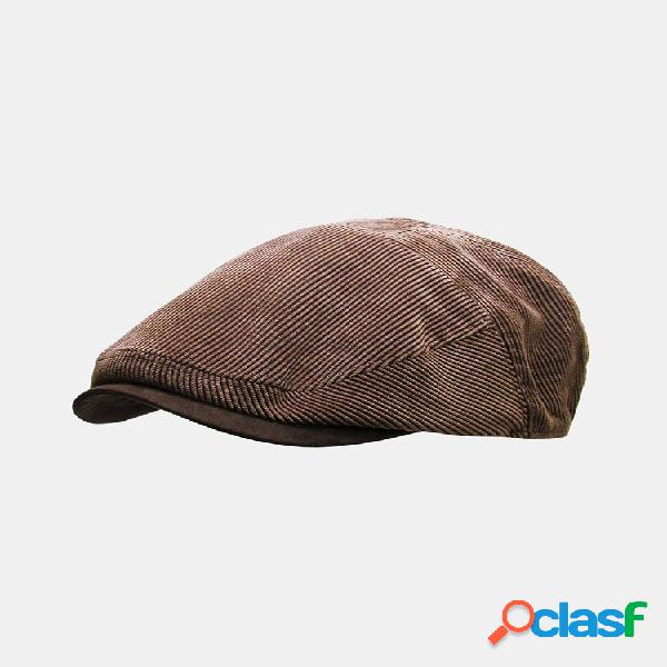 Gorra Newsboy de pana para hombre Boina de invierno Sombrero