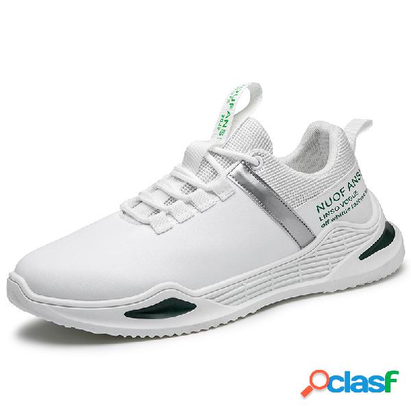 Hombre Elegante Deporte Blanco Sneaker Transpirable Ligero