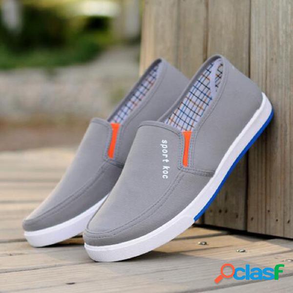 Hombres de lona transpirable Comfort Soft Slip On Casual