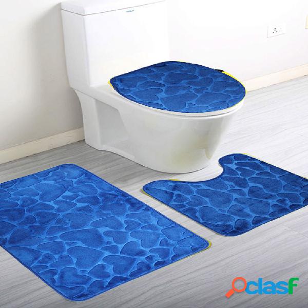 Juego de alfombrillas de baño pequeñas de 3 piezas de