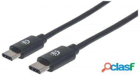 Manhattan 354905 USB C Macho - USB C Macho, 2 Metros, Negro