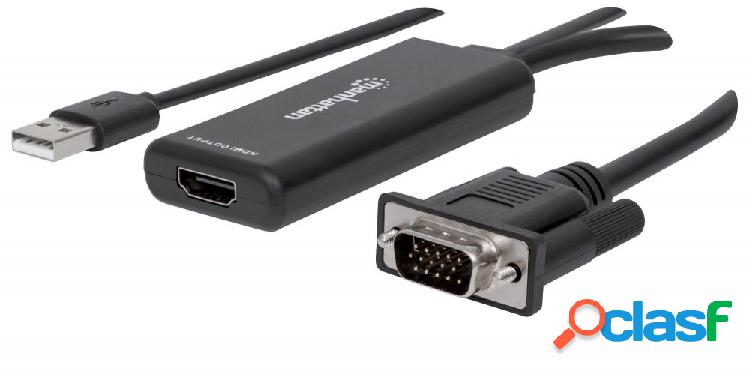 Manhattan Adaptador VGA (D-Sub)/USB - HDMI, 1920 x 1200