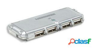 Manhattan Hub USB 2.0 de 4 Puertos, 480 Mbit/s