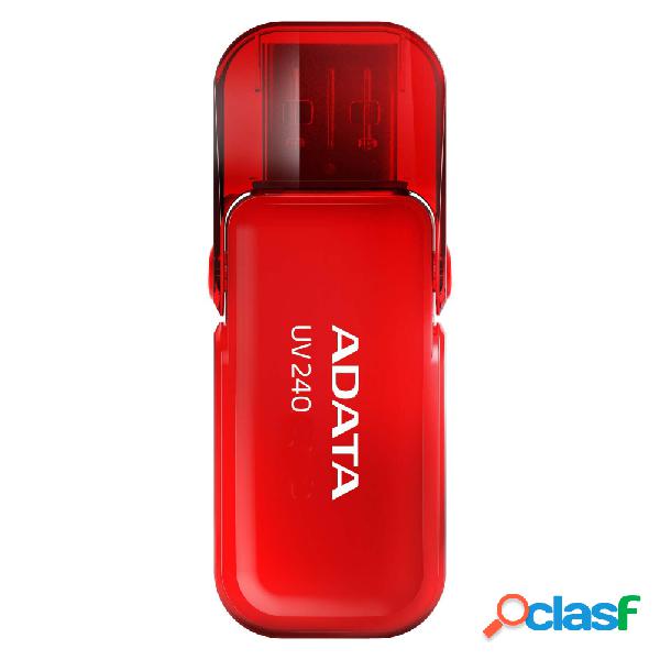 Memoria USB Adata UV240, 16GB, USB 2.0, Rojo