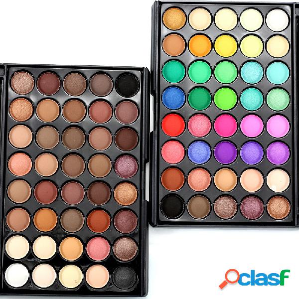 Paleta de sombras de ojas naturales brillantes de 40 colores