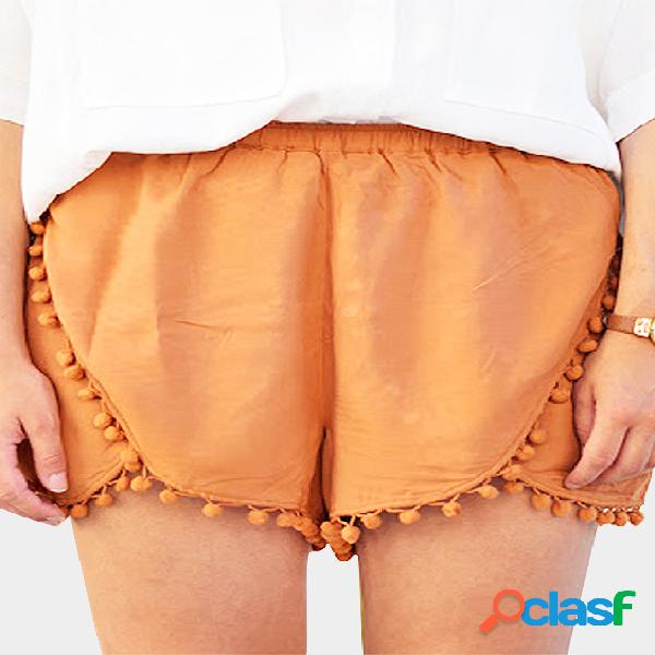 Pantalones cortos anaranjados simples con el dobladillo de