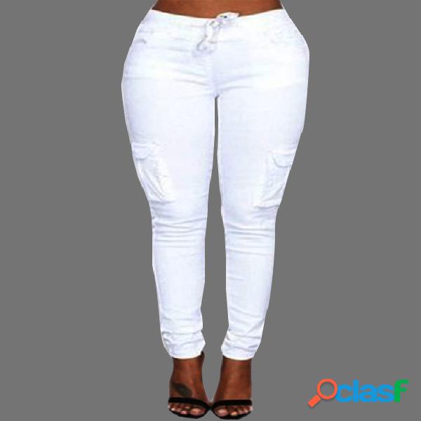 Pantalones de diseño blanco