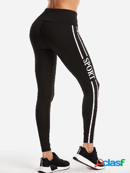 Pantalones deportivos con estampado de letras negras de