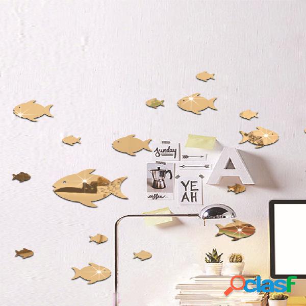 Pez burbuja pegatina de pared océano pez espejo pegatina