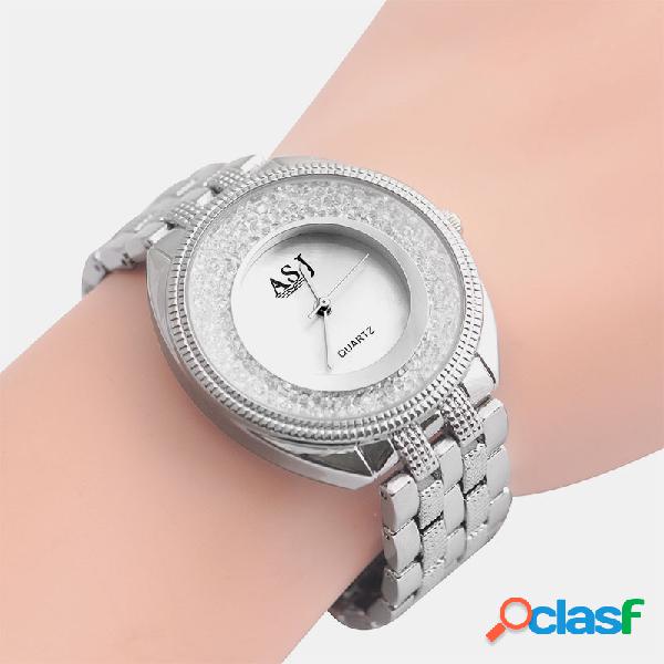 Simple Trendy Mujer Reloj Aleación Banda Diamante Elegante