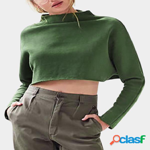 Sudaderas con cuello redondo cropped verde