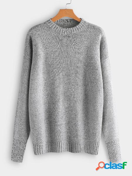 Suéter gris liso talla grande