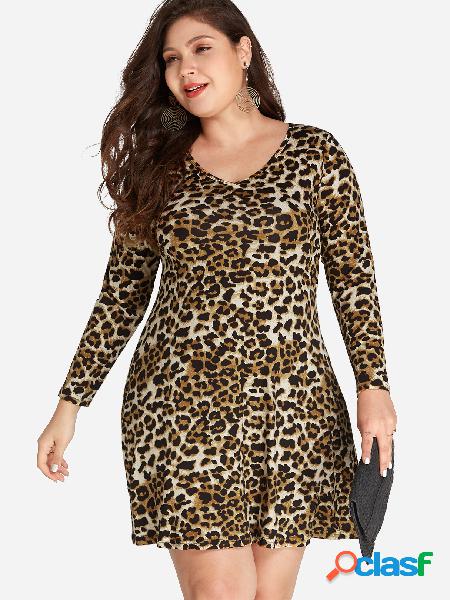 Talla Extra Leopardo Mini Vestido