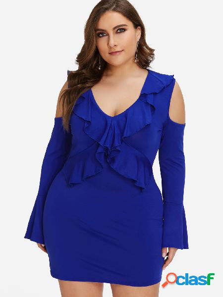 Talla extra azul con hombros descubiertos