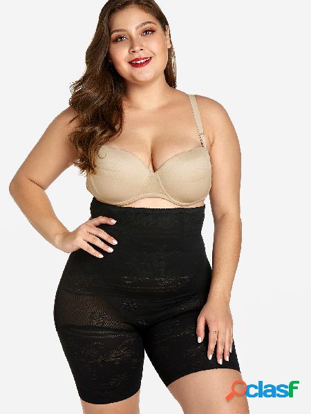 Tallas grandes negro Shapewear de cintura alta