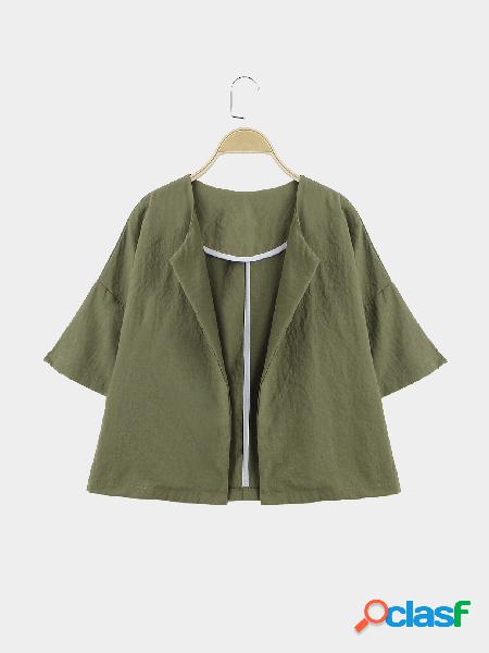 Verde militar Easy-matching 1/2 longitud Sleeves Outwear