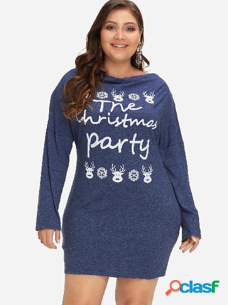 Vestido Talla Extra Azul Navidad
