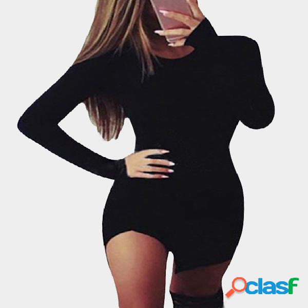 Vestido de Bodycon con laterales atractivos con forro polar