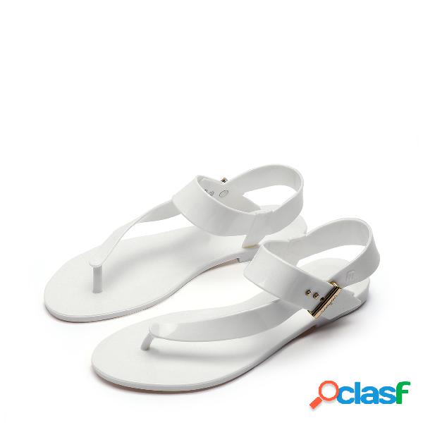 White Casual Soft Flat Sandals