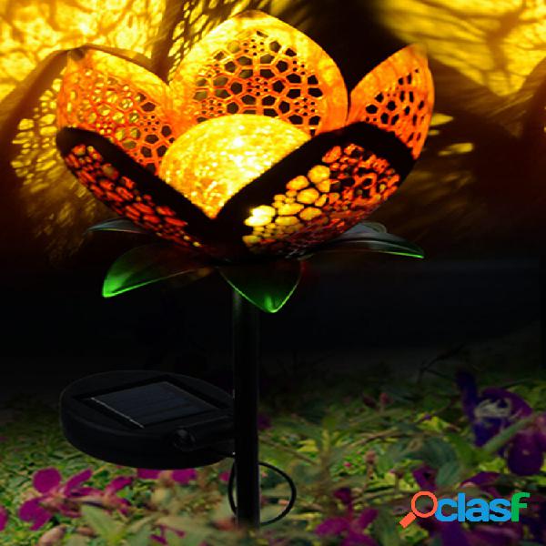 2pcs Solar Flower Light al aire libre Yarda Blanco cálido