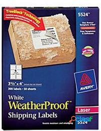 Avery Etiquetas WeatherProof 5524, 300 Etiquetas de 3 1/3" x