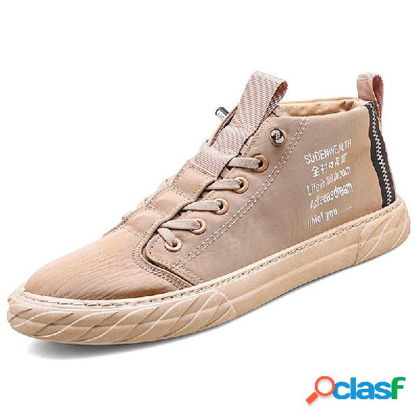 Hombre Ice Silk Transpirable Impermeable High Top Lace Up