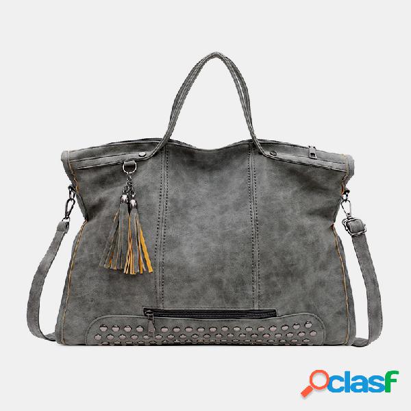 Mujer Bolso de mano con remache de borla grande Bolsa