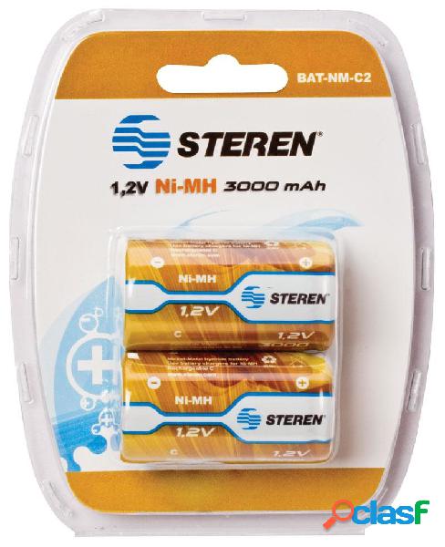 Steren Pilas Recargables C, Alcalinas, 1.2 V, 2 piezas