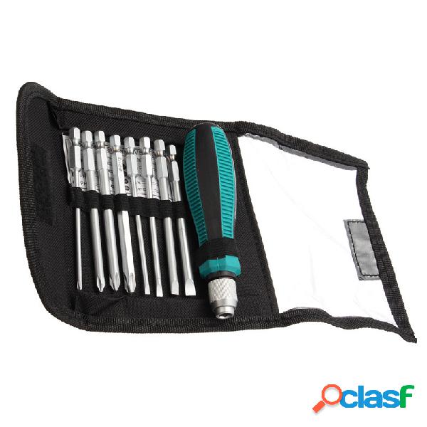 9pcs Precisión de bolsillo multifuncional Destornillador