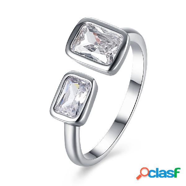 Anillo de apertura simple anillo de platino de plata anillo