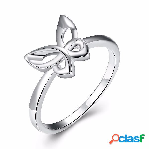 Anillo de plata simple del anillo de mariposa del anillo de