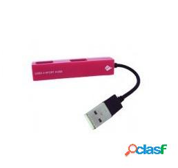 BRobotix Hub USB 2.0 de 4 Puertos, Rosa