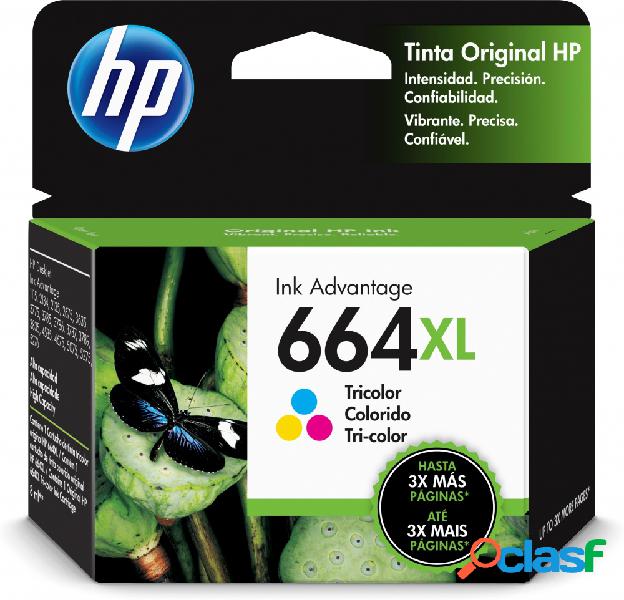 Cartucho HP 664XL Alto Rendimiento Tricolor Original, 330