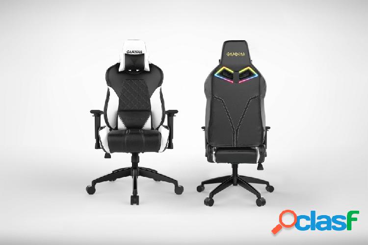 Gamdias Silla Gamer Achilles E1 L, hasta 200Kg, Blanco