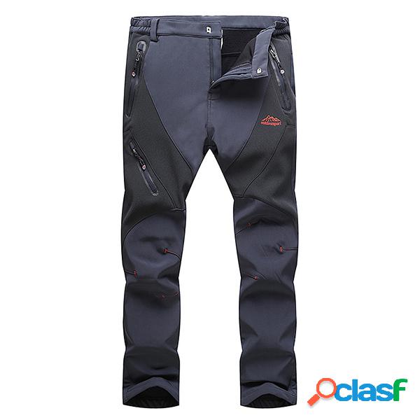 Hombre al aire libre Pantalones Soft Shell Thicken Fluff