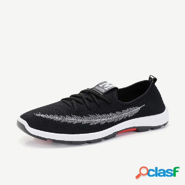 Leafs Patrón Slip On Malla Transpirable Zapatos Planos