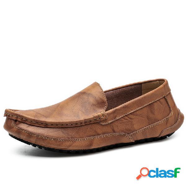 Mocasines de cuero para hombre con mocasines y zapatos