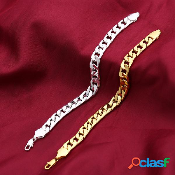 Moda Hiphop Hombres Pulsera de cadena de metal Pulsera
