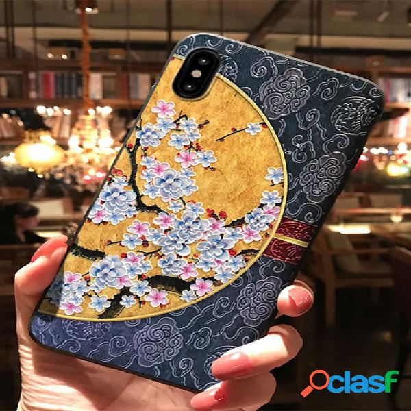 Mujer Amarillo y azul Ciruela iPhone Relief TPU Teléfono