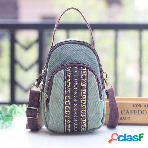 Mujer Canvas Leisure Crossbody Bolsa Imprimir teléfono de