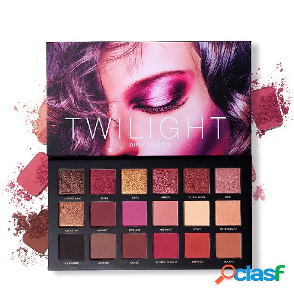 Paleta de 18 sombras de ojos mates brillantes