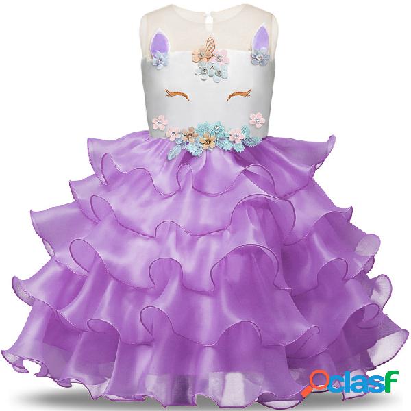 Ropa Infantil Flor Volantes Princesa Vestido