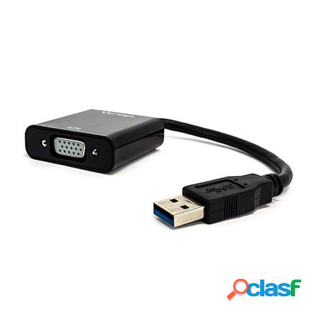 Vorago Adaptador USB 3.0 Macho - VGA Hembra, Negro