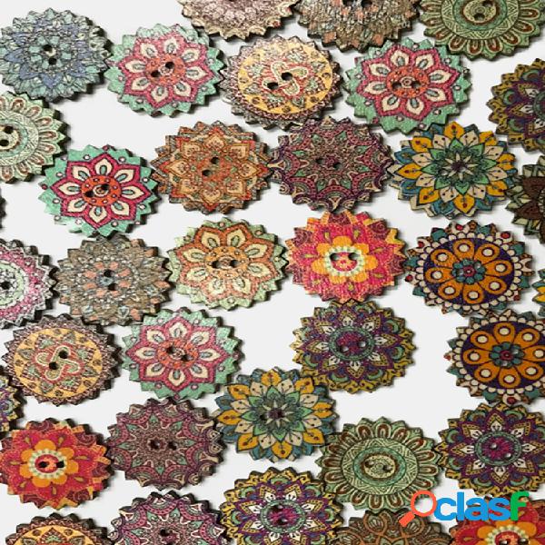 100 piezas estilo retro flor de sol bohemio Botones clásico