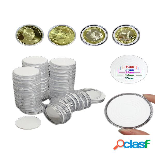 50X 19/24/29/34 / 39mm Almacenamiento redondo de monedas de